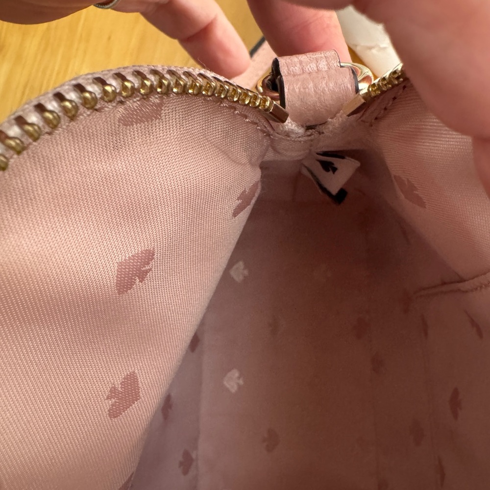 NEW KATE SPADE Leather Blush Pink Southport Ave Hanna Crossbody Bag zip closure - Picture 6 of 11